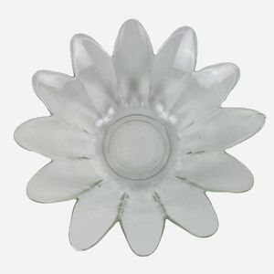 Vintage 9.5" Clear Glass Lotus Flower Shaped Bowl Original Box Trinket Nut Dish